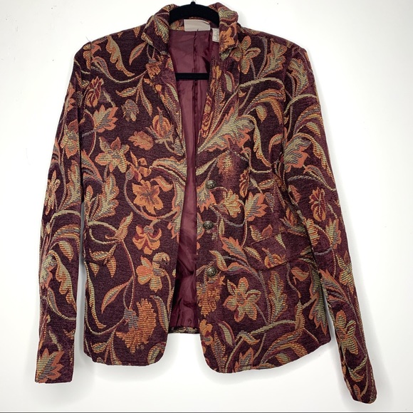 Floral Tapestry Kenar Blazer Coat Jacket Size 6 - Picture 1 of 6